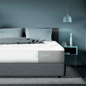 casper sleep snow mattress, california king memory foam mattress w/ heatdelete cooling bands - 100-night trial - certipur-us® mattress, light grey