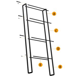 CANYAVE Blanket Ladder Towel Rack, Wall Leaning Ladder Towel Rack Blanket Holder Rack Drying Rack, 4-Tier Blanket Ladders for Living Room Bathroom (Matte Black)