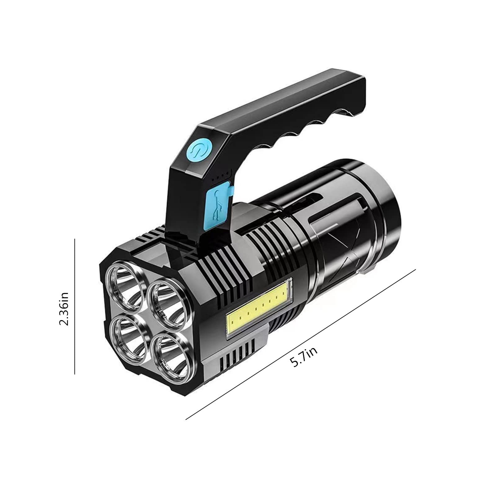 Lovskoo 4 Led Flashlight Outdoor Strong Lights High Brightness Flash Light with 8 Lighting Models, Waterproof, Portable Rechargeable Light Camping Essentials Accessories Camping Supplies Cool Stuff