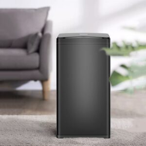 Garbage Recycling Bin Smart Induction Trash Can 13 Gallon Stainless Steel Automatic Trash Can Large Metal Indoor Trash Can with Lid, Powered by Batteries (not Included) Kitchen Trash Can ( Color : Gol