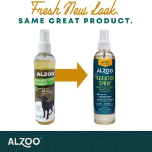 ALZOO Flea & Tick Repellent Squeeze-On for Dogs and 8 Fl. Oz. Flea & Tick Repellent Spray for Dogs, 100% Plant-Based Active Ingredients