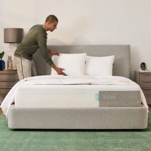 Casper Sleep Snow Mattress, California King Memory Foam Mattress w/ HeatDelete Cooling Bands - 100-Night Trial - CertiPUR-US® Mattress, Light Grey