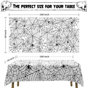 Labeol Halloween Tablecloth,3 PCS Spider Web Tablecloths for Halloween Party Decorations, 54"x108" Disposable Plastic Rectangle Table Cloth,Halloween Decorations for Halloween Party Home Haunted House