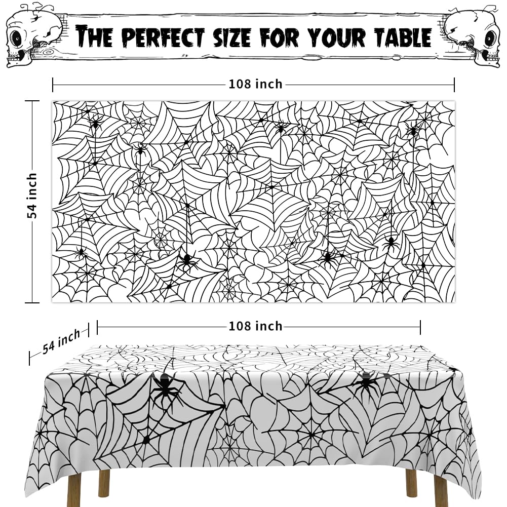 Labeol Halloween Tablecloth,3 PCS Spider Web Tablecloths for Halloween Party Decorations, 54"x108" Disposable Plastic Rectangle Table Cloth,Halloween Decorations for Halloween Party Home Haunted House