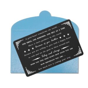 Levole Brother Gifts Brother Christmas Card - Gifts for Brother for Graduation Father's Day Christmas Valentines, Brother Card Engraved Black Aluminum