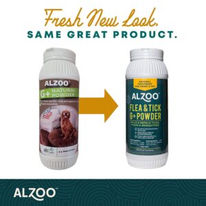 ALZOO Flea & Tick Cat Collar and Flea & Tick G+ Powder, 100% Plant-Based Active Ingredients