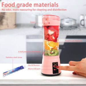 Lukern 13.5oz Portable Blender，Ideal for Travel, Home and Office Smoothies Personal Blender Mini Shakes Juicer Cup home，office，Outdoors.Multi-purpose USB Rechargeable with Protection Design