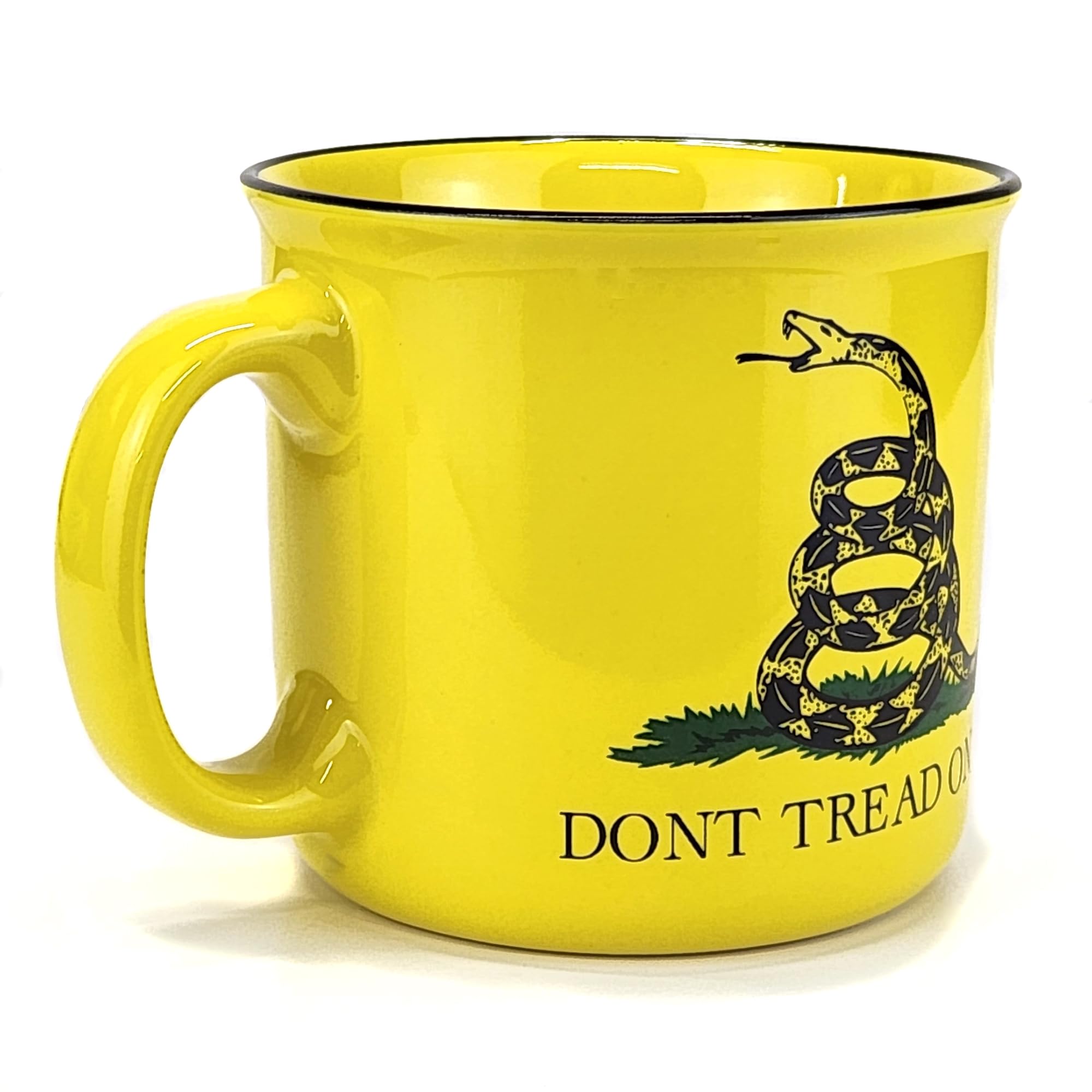 AK Ready Gadsden Flag DONT TREAD ON ME Ceramic Coffee Cup Mug Large 17 oz size Coffee, Latte, Tea, Water Patriotic