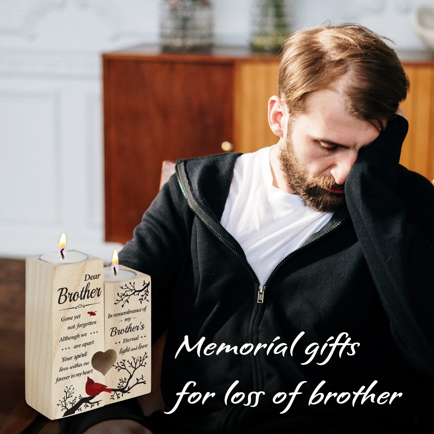 Memorial Gifts - Memorial Candle Gifts for Loss of Brother - Sympathy Gifts for Loss of Brother, Bereavement Gifts for Loss of Brother