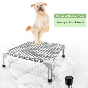 Kuntrust Elevated Outdoor Dog Bed Updated Raised Pet Cot Cooling Puppy Bed Lifted Dog Bed for Small Pets|Indoor Detachable Raised Dog Bed with Non-Slip Feet,Double-layer Cloth(S)