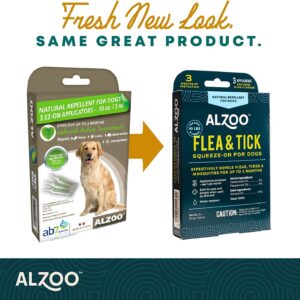 ALZOO Flea & Tick Repellent Squeeze-On for Dogs and 8 Fl. Oz. Flea & Tick Repellent Spray for Dogs, 100% Plant-Based Active Ingredients