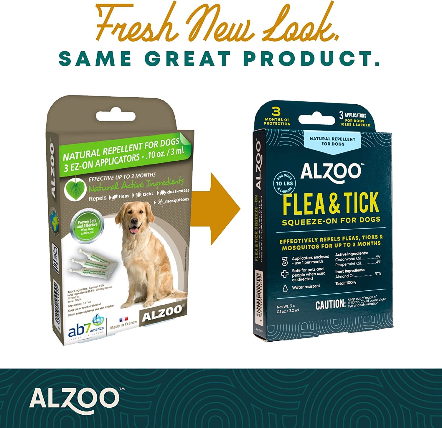 ALZOO Flea & Tick Repellent Squeeze-On for Dogs and 8 Fl. Oz. Flea & Tick Repellent Spray for Dogs, 100% Plant-Based Active Ingredients