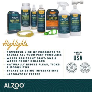 ALZOO Flea & Tick Cat Collar and Flea & Tick G+ Powder, 100% Plant-Based Active Ingredients