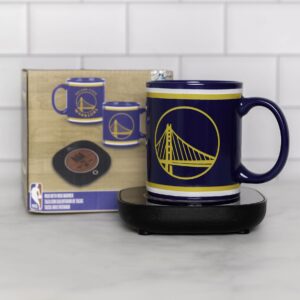 Uncanny Brands NBA Golden State Warriors Logo Mug Warmer with Mug Keeps Your Favorite Beverage Warm - Auto Shut On/Off