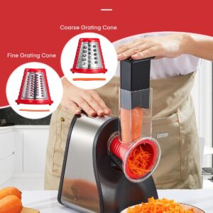 Electric Cheese Grater 150W Cheese Shredder for Home Kitchen Use, One-Touch Control Electric Slicer Shredder Ideal for Cheese, Cucumber, Carrot