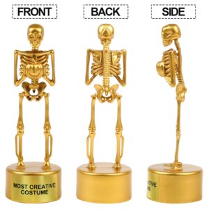 CCINEE 6 Halloween Best Costume Skeleton Trophy, Halloween Skull Party Favor Prizes Gold Bones Game Awards Costume Contest Event Trophy School Classroom Rewards Treats for Kids Goodie Bag Fillers