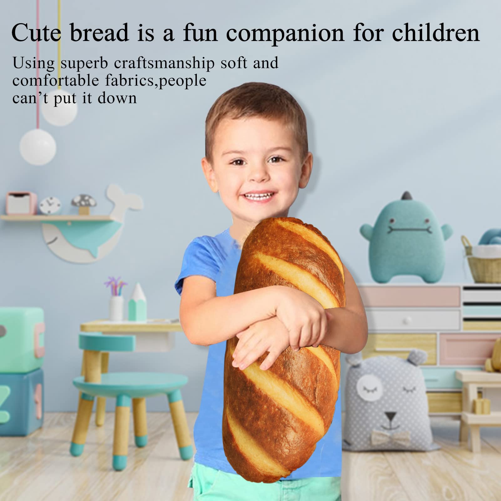 CHELEI2019 15.7" Bread Pillow,Funny Stuffed Bread Shape Plush Food Toy Home Decor