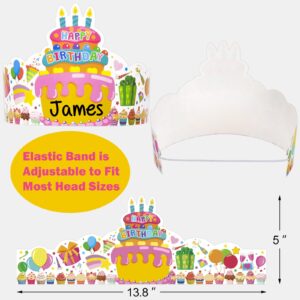 TENDFINE 36 Pack Birthday Crowns for Kids Colorful Paper Party Hats Birthday Crown Set for Teachers Students Classroom