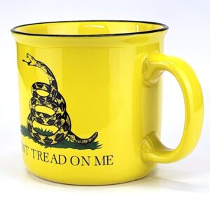 AK Ready Gadsden Flag DONT TREAD ON ME Ceramic Coffee Cup Mug Large 17 oz size Coffee, Latte, Tea, Water Patriotic