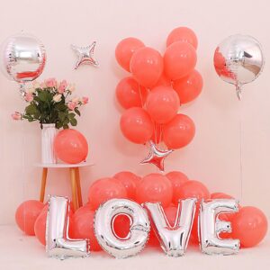 Coral Balloons 105Pcs 18/12/10/5 Inch Different Sizes Coral Red Balloon Arch Kit for Birthday Baby Shower Wedding Bridal Graduation Decoration Valentines Party Supplies