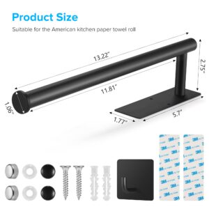 2nd Gen Paper Towel Holder Under Cabinet, [More Studry] Self Adhesive or Drilling Paper Towel Holder Wall Mount for Kitchen, RV, [Fit Mega Paper Towel Roll] SUS304 Stainless Steel Paper Towel Rack