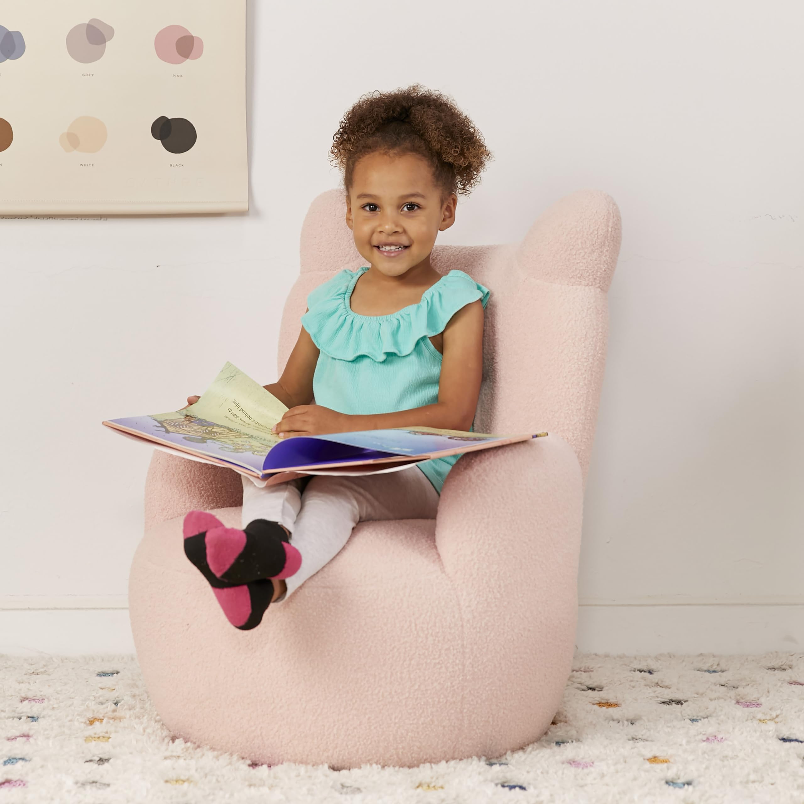 ECR4Kids Teddy Chair, Kids Furniture, Pink