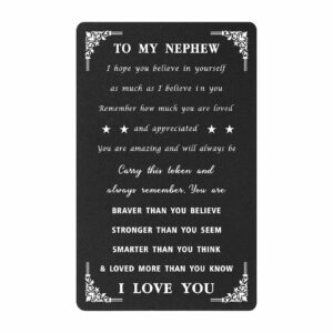 nephew gifts nephew birthday card - my nephew gifts for graduation father's day christmas valentines, remember how much you are loved, engraved black aluminum