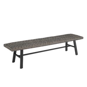 Ulax furniture Outdoor/Indoor Bench, Outdoor Dining Bench, All Weather Wicker Patio Seating for Garden, Porch, Backyard