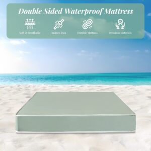 Greaton 8" Firm Sleeping Mattress, Double Sided Vinyl Mattresses for Complete Comfiness, Waterproof Security for Long Time Use, Provides All Rounded Necessary Body Support, Full XL, Green