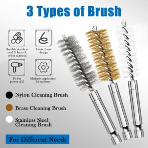 Sutekus Wire Brush Set Bore Cleaning Brush Set with 1/4 Inch Hex Shank Assorted Cleaning Brushes for Power Drill Impact Driver