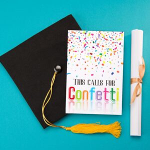 WaaHome You Did It Graduation Card for Her Him 2024, 4''x6'' Funny This Calls for Confetti Congrats Grad Gift Card For Girls Boys Seniors, Confetti Graduation Greeting Card with Envelope