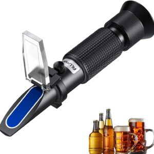 ALLmeter Brix Refractometer with ATC Dual Scale Specific Gravity 1.000-1.130 and Brix 0-32% Digital Handheld Homebrewing Tool for Beer and Wine Makers Homebrew Brix Meter Fruit Sugar Content