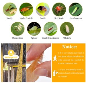 40 Pack Fly Strips Outdoor Sticky Hanging, Bug & Fruit Flies Traps Indoor Paper Rolls for Kitchen, Fly Gnat Ribbons Tape Killer Catcher for Home, Flying Insect Trap for Winged Insect, Mosquito