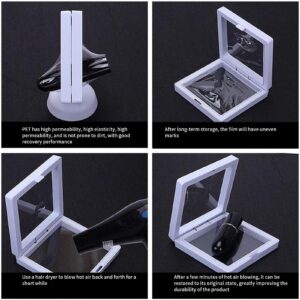 10 Pcs Diamond Shape Floating Display Case, 3D Floating Frame Display Holder Stands for Jewelry Commemorative Coin Medallions Fossil, 3.5 x 3.5 x 0.8 inches, White