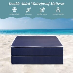 Greaton 8" Firm Double Sided Mattress with 8" Box Spring, Elegant Comfortable Waterproof Bed Mattresses for Sound Sleep, Equal Level Pressure All Around for Complete Body Support, Full XL, Dark Blue