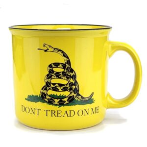 AK Ready Gadsden Flag DONT TREAD ON ME Ceramic Coffee Cup Mug Large 17 oz size Coffee, Latte, Tea, Water Patriotic