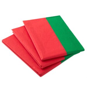 Hallmark Red and Green Bulk Tissue Paper for Gift Wrapping (100 Sheets) for Gift Bags, Christmas Presents, Holiday Crafts and More