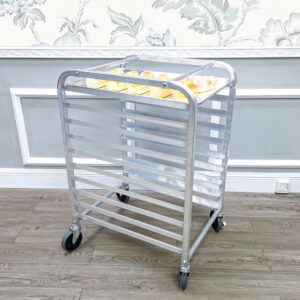 Foodservice Speed Rack Commercial-Grade Aluminum 10-Tier Sheet Pan/Bun Pan Storage Display Rack, 26" L x 20" W x 38" H with Wheels, Takes 13X18 & 18X26" Pans 10163-NPF