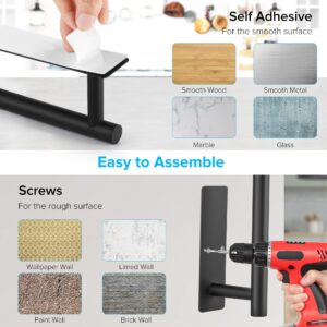 2nd Gen Paper Towel Holder Under Cabinet, [More Studry] Self Adhesive or Drilling Paper Towel Holder Wall Mount for Kitchen, RV, [Fit Mega Paper Towel Roll] SUS304 Stainless Steel Paper Towel Rack