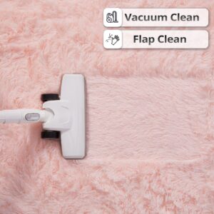 LFHHT Soft Fluffy Area Rugs for Bedroom Living Room, 4x6 Feet Indoor Plush Shaggy Fuzzy Carpet Shag Rug for Kids Boys Girls Baby Nursery Dorm Room Home Decor, Pink