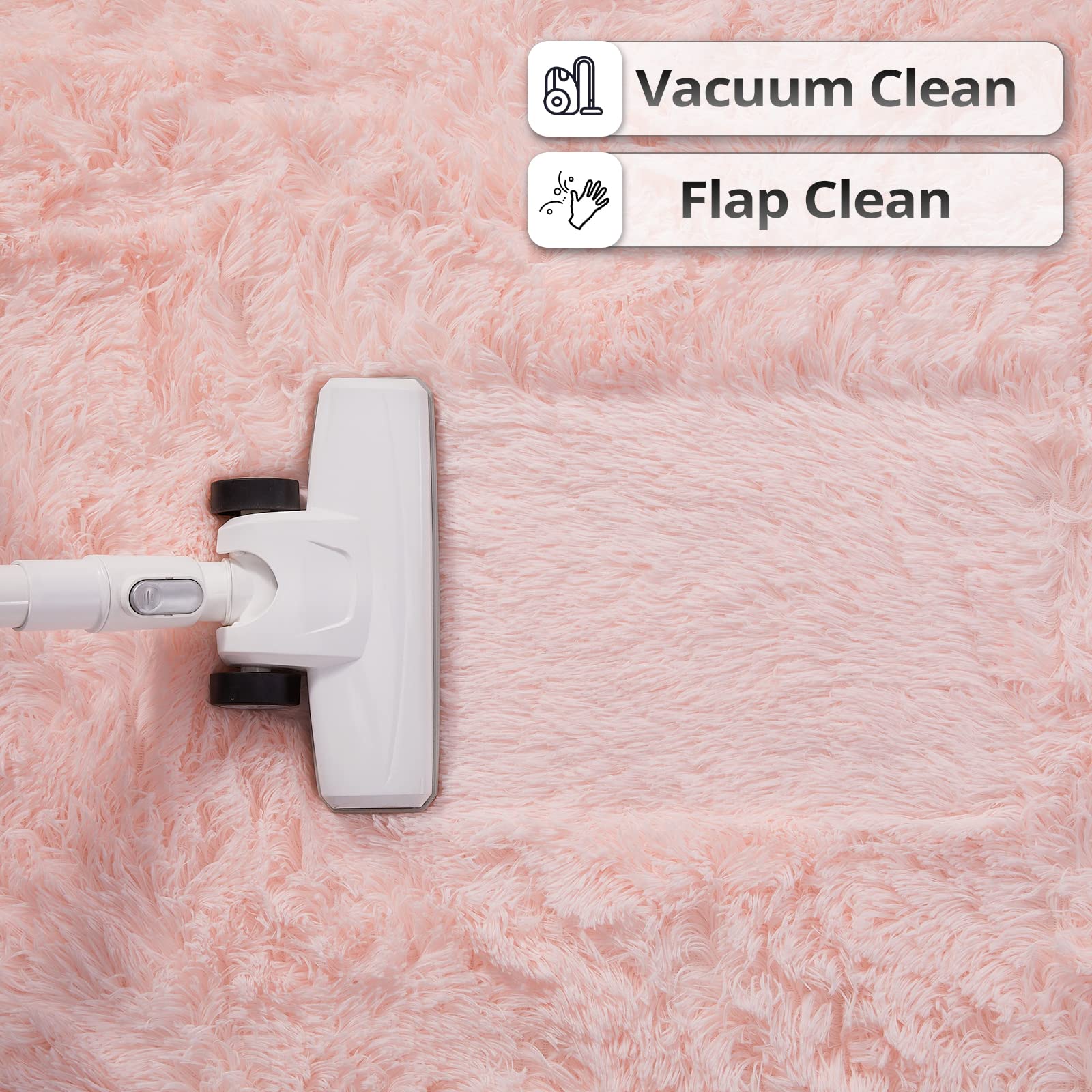 LFHHT Soft Fluffy Area Rugs for Bedroom Living Room, 4x6 Feet Indoor Plush Shaggy Fuzzy Carpet Shag Rug for Kids Boys Girls Baby Nursery Dorm Room Home Decor, Pink