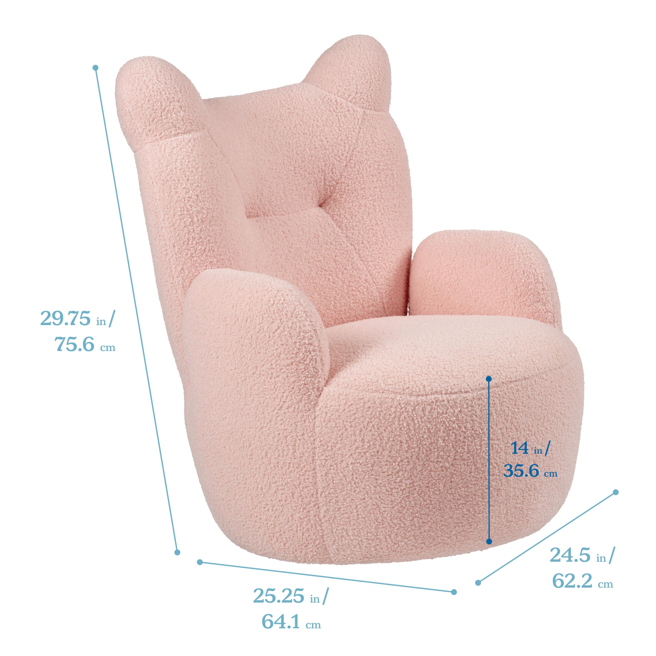 ECR4Kids Teddy Chair, Kids Furniture, Pink