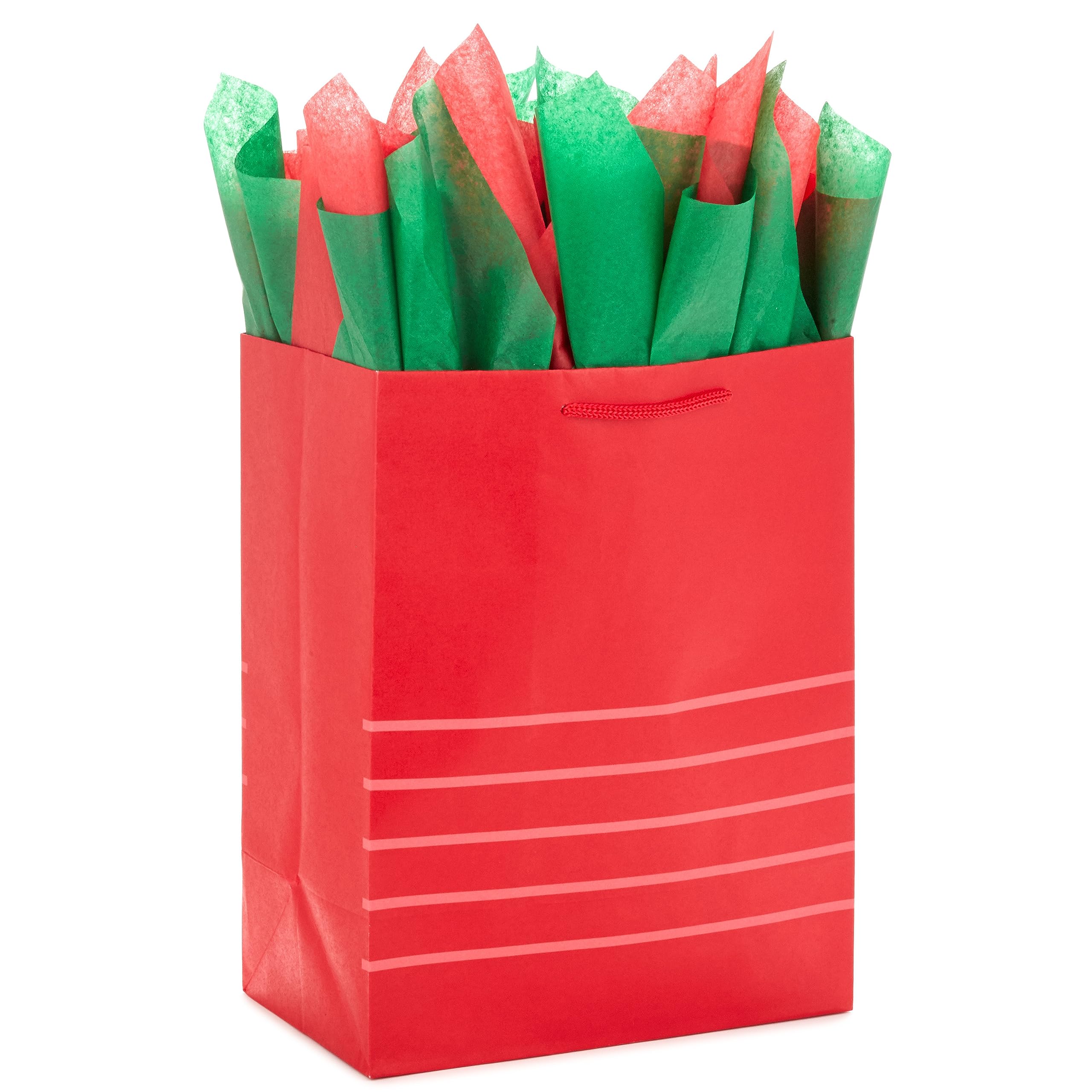 Hallmark Red and Green Bulk Tissue Paper for Gift Wrapping (100 Sheets) for Gift Bags, Christmas Presents, Holiday Crafts and More