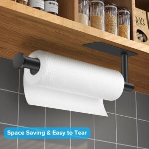 2nd Gen Paper Towel Holder Under Cabinet, [More Studry] Self Adhesive or Drilling Paper Towel Holder Wall Mount for Kitchen, RV, [Fit Mega Paper Towel Roll] SUS304 Stainless Steel Paper Towel Rack