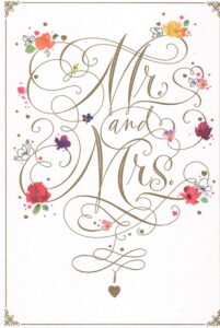 heartline mr. and mrs. wedding day card for the bride and groom congratulations - wishing you a day full of joy and a lifetime filled with love