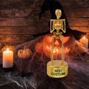 CCINEE 6 Halloween Best Costume Skeleton Trophy, Halloween Skull Party Favor Prizes Gold Bones Game Awards Costume Contest Event Trophy School Classroom Rewards Treats for Kids Goodie Bag Fillers