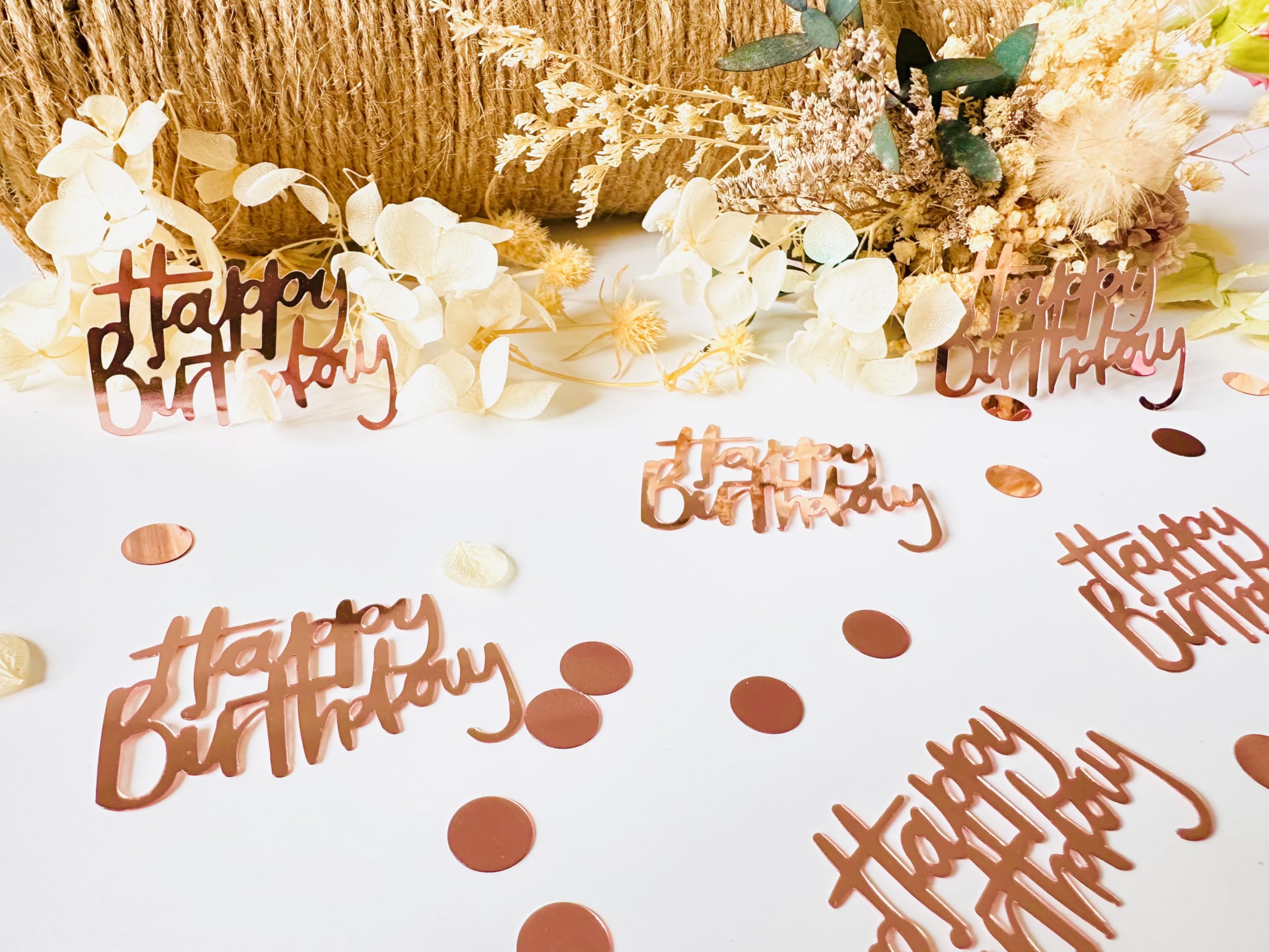 Rose Gold Birthday Confetti for Table Decorations,Table Sprinkle Dessert Table Decorations Light Up Your Birthday Party