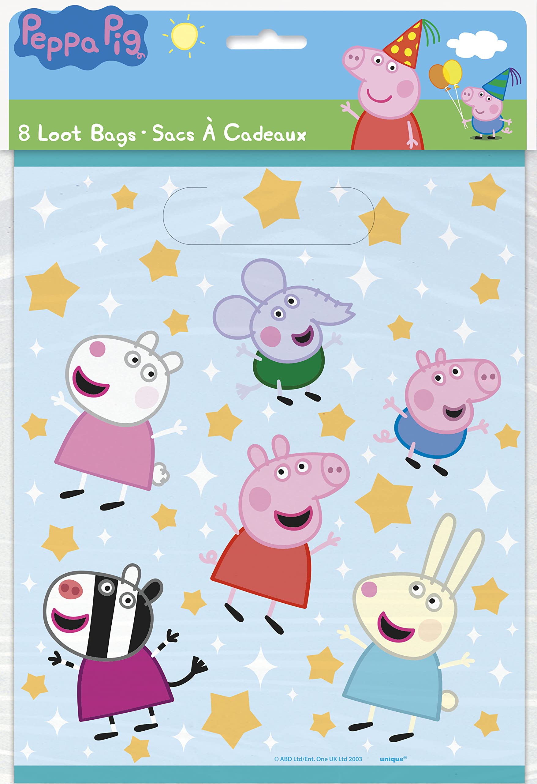 Unique Peppa Pig Party Favor Bags Pack - 16 Peppa Pig Goodie Bags, Checklist - Peppa Pig Party Decorations, Birthday Party Supplies, Officially Licensed