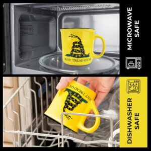 AK Ready Gadsden Flag DONT TREAD ON ME Ceramic Coffee Cup Mug Large 17 oz size Coffee, Latte, Tea, Water Patriotic