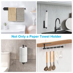 2nd Gen Paper Towel Holder Under Cabinet, [More Studry] Self Adhesive or Drilling Paper Towel Holder Wall Mount for Kitchen, RV, [Fit Mega Paper Towel Roll] SUS304 Stainless Steel Paper Towel Rack